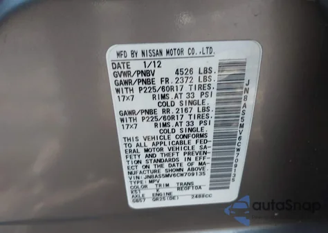 2012 Nissan Rogue Sv from USA, damaged, VIN JN8AS5MV6CW709135
